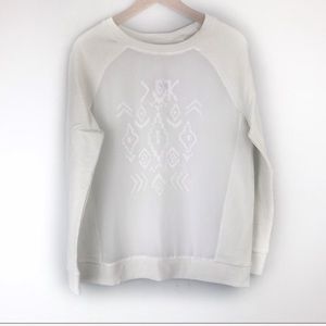 Wyldehart Ivory Sheer Tribal Print Sweatshirt